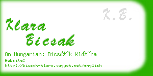 klara bicsak business card